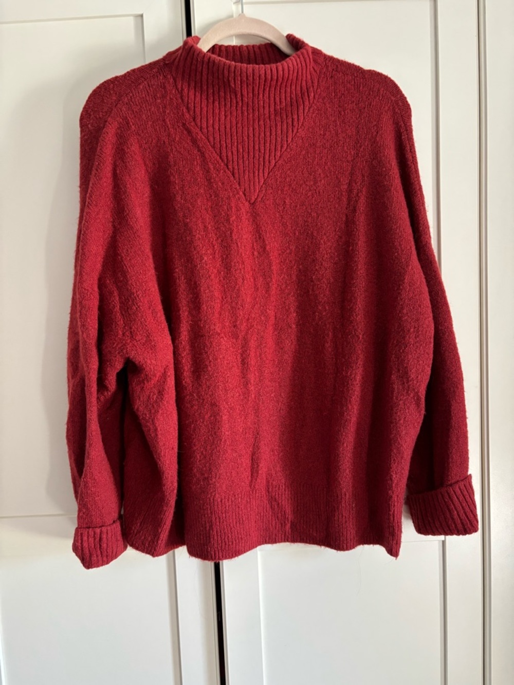 Madewell Deep Red Mock-Neck Sweater